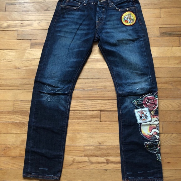 Ed Hardy by Christian Audigier Patch Jeans 31 - Picture 5 of 8
